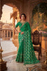 Green Silk Saree with Gold Zari Work and Designer Border