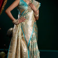 Sea Green Kanjivaram Silk Saree Gold Zari Traditional Wedding Saree