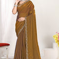  Mustard Gold Silk Saree with Rich Golden Zari Border Designer Saree