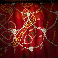 Designer Red Georgette Bandhani Saree Gota Patti Work Embroidered Border