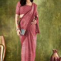 Elegant Wine Woven Designer Saree with Matching Blouse