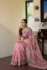 Pink Embroidered Satin Silk Saree with Designer Floral Border