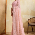Pink Designer Saree Embroidery Sequins Georgette Saree