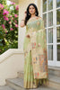 Pastel Green Banarasi Silk Saree with Rich Woven Zari Pallu
