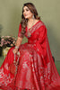 Bridal Red Banarasi Silk Saree with Rich Zari Weaving Blouse Piece