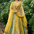Stylish Yellow Multi-Color Embroidered Silk Bridal Lehenga Choli with Net Dupatta for Women