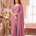 Elegant Lavender Georgette Saree Designer Party Wear 