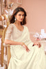 Elegant White Georgette Saree Designer Blouse Party Wear