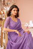 Elegant Purple Georgette Saree Designer Blouse Party Festive Wear