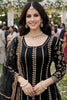 Stylish Black Chinon Embroidered Kurta Palazzo Set with Dupatta for Wedding