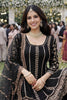 Stylish Black Chinon Embroidered Kurta Palazzo Set with Dupatta for Wedding