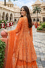 Fancy Look Orange Embroidered Chinon Palazzo Suit with Dupatta for Wedding