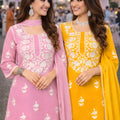 Lovely Pink Embroidered Georgette Sharara Suit with Dupatta for Wedding