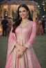 Stylish Pink Embroidered Chinon Anarkali Salwar Suit with Dupatta for Wedding