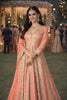 Stunning Peach Embroidered Chinon Anarkali Salwar Suit with Dupatta for Wedding