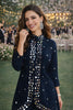 Stylish Navy Blue Silk Mirror Work Readymade Palazzo Suit for Wedding