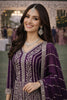 Elegant Purple Chinon Embroidered Anarkali Gown with Dupatta for Women