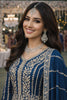 Stunning Navy Blue Chinon Embroidered Anarkali Gown with Dupatta for Women