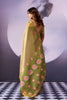 Exquisite Olive Green Tissue Silk Saree Multicolor Floral Printed Work for Women