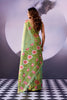 Captivating Pista Green Tissue Silk Saree Multicolor Floral Printed Work for Women