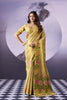Elegant Golden Tissue Silk Saree Multicolor Floral Printed Work for Women