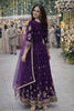Trendy Purple Georgette Embroidered Party Wear Gown with Dupatta for Women