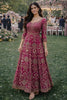 Stunning Dark Pink Georgette Embroidered Readymade Anarkali Suit with Dupatta for Women