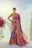 Exquisite Purple Pure Patola Silk Saree Mirror Moti Cut-Dana Work for Women