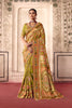 Graceful Olive Green Dola Zari Silk Saree with Heavy Embroidery Thread Work for Women