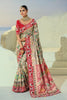 
Elegant Cream Pure Patola Silk Saree Mirror Moti Cut-Dana Work for Women

