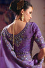 Lavender Purple Georgette Saree Heavy Zari Embroidery Designer Blouse