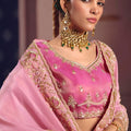 Pink Georgette Saree with Heavy Zari Embroidery Designer Blouse