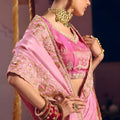 Pink Georgette Saree with Heavy Zari Embroidery Designer Blouse