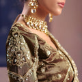 Beige Georgette Saree Heavy Zari Stone Embroidery Designer Blouse