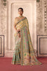 Lovely Green Dola Zari Silk Saree with Heavy Embroidery Thread Work for Women