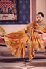 Mustard Orange Georgette Saree Heavy Zari Embroidery Designer Blouse
