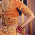 Mustard Orange Georgette Saree Heavy Zari Embroidery Designer Blouse
