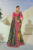 Magnificent Multicolor Pure Patola Silk Saree Mirror Moti Cut-Dana Work for Women
