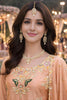 Elegant Peach Viscose Embroidered Readymade Palazzo Suit Set with Dupatta for Women