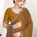 Mustard Gold Silk Saree with Rich Golden Zari Border Designer Saree