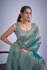 Sea Green Silk Saree with Zari Embroidery Designer Blouse