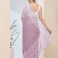 Elegant Lavender Floral Printed Saree Party Wear Saree