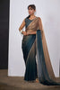 Dual Tone Dark Green Golden Brown Saree with Designer Border