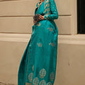 Elegant Rama Green Banarasi Silk Saree with Silver Zari Weaving Saree