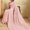 Pink Designer Saree Embroidery Sequins Georgette Saree