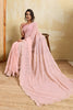 Pink Designer Saree Embroidery Sequins Georgette Saree