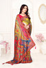 Mustard Yellow Multicolor Printed Saree with Paisley Design Saree