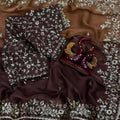 Wine Copper Designer Silk Saree with Heavy Embroidered Border