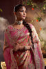 Pink Banarasi Silk Saree with Heavy Silver Zari Work  Border