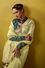 Lemon Yellow Organza Saree Embellished Border Floral Designer Blouse